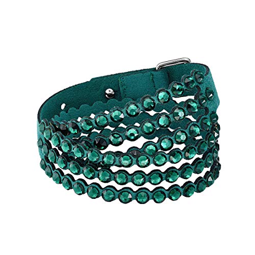 SWAROVSKI Women's Leather Look Crystal Power Bracelet Collection - JOY2ESpree