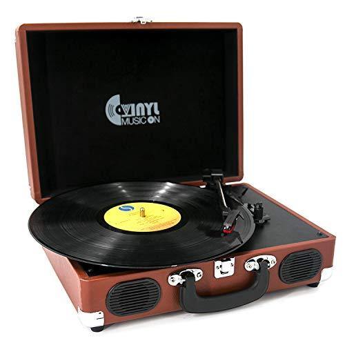 Retro Record Player for 33/45/78 RPM Vinyl Records,Bluetooth Belt-Drive Turntable - JOY2ESpree