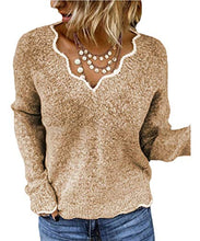 
                        
                          Muat gambar ke penampil Galeri, Rungion Womens Long Sleeve V Neck Pullover Sweaters Cute Knitted Winter Oversized Blouse Tops
                        
                      