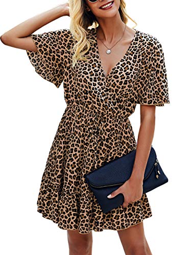 KIRUNDO 2021 Women’s Summer Short Sleeve Ruffle Floral Dress