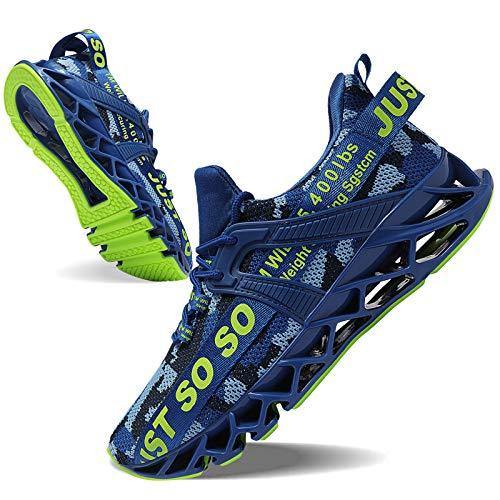 JSLEAP Mens Running Shoes Walking Non Slip Blade Type Sneakers