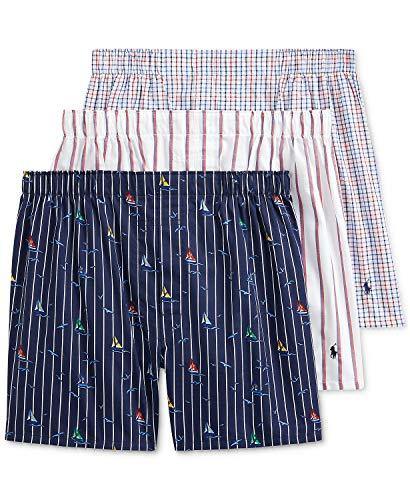 Polo Ralph Lauren Men's 3-Pack Classic Fit Packaged Woven Boxers