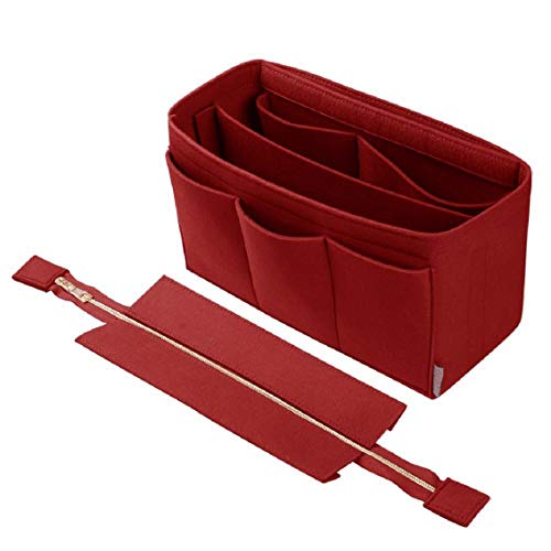 Purse Organizer Insert, Bag Organizer with NEW Detachable Zipper cover, fits Speedy Neverful, St Lious, Tote, 5 Size
