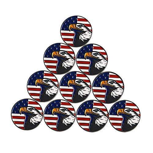 PINMEI Lot of 10 Golf Ball Markers Assorted Patterns - Soft Enamel Technique - JOY2ESpree