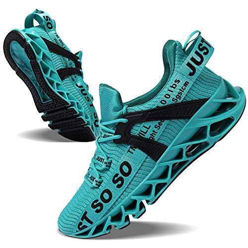 JSLEAP Mens Running Shoes Walking Non Slip Blade Type Sneakers