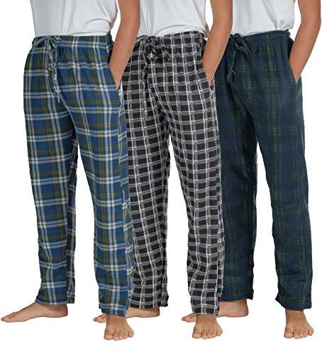 Real Essentials 3 Pack Boys Pajama Pants Super Soft Fleece PJ Lounge Bottoms for Kids - JOY2ESpree