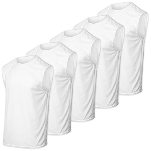 Real Essentials 5 Pack: Men's Mesh Active Athletic Tech Tank Top - Workout & Training Activewear