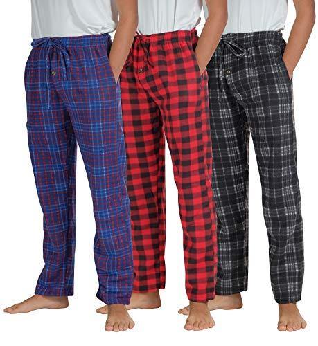 Real Essentials 3 Pack Boys Pajama Pants Super Soft Fleece PJ Lounge Bottoms for Kids - JOY2ESpree