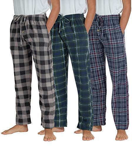 Real Essentials 3 Pack Boys Pajama Pants Super Soft Fleece PJ Lounge Bottoms for Kids - JOY2ESpree