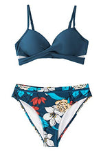 
                        
                          Muat gambar ke penampil Galeri, CUPSHE Women's Wrap Top Floral Bottom Bathing Suit Two Piece Sexy Swimsuit
                        
                      