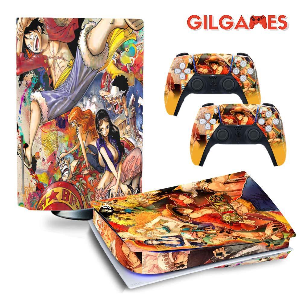 GilGames Skin Decals Faceplate for Playstation 5, Vinyl Protector Wrap Full Set Protective Cover Stickers Kit Console and Controller (Disk Edition) - JOY2ESpree