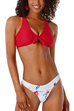 
                        
                          Load image into Gallery viewer, CUPSHE Women's Red Floral Print Knot Adjustable Bikini Sets
                        
                      