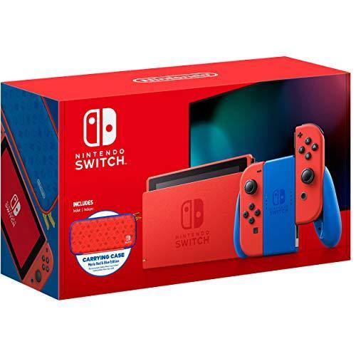 Newest Nintendo Switch Mario Red & Blue Edition with Red Joy-Con - 6.2" Touchscreen LCD Display - JOY2ESpree