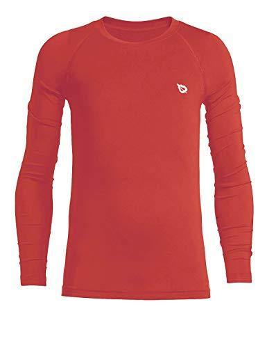 BALEAF Youth Boys'/Girls' Thermal Compression Sports Shirts Long Sleeve Fleece Base Layer Crew Neck