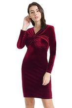 
                        
                          Load image into Gallery viewer, YHINTLFS Women Velvet Party Dress Long Sleeve V-Neck Wrap Mini Dress
                        
                      