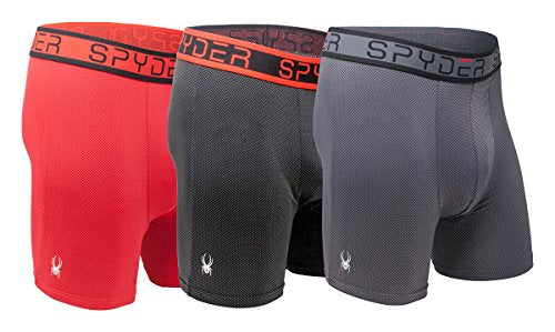 Spyder Performance Mesh Mens Boxer Briefs Sports Underwear 3 Pack for Men