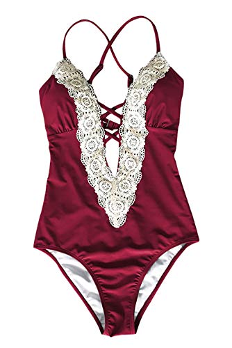 CUPSHE Fashion Women's Ladies Vintage Lace Bikini Sets Beach Swimwear Bathing Suit