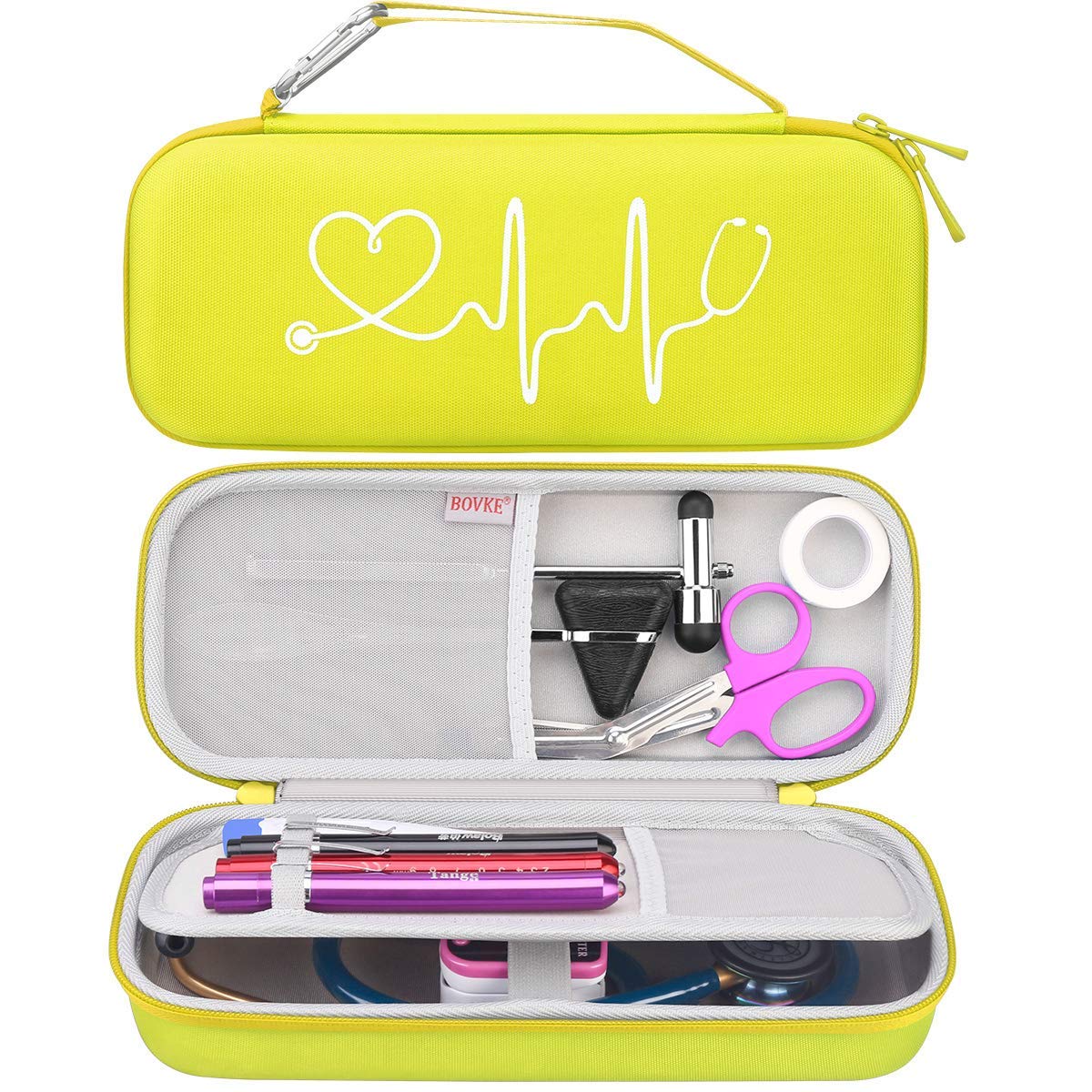 BOVKE Travel Case for 3M Littmann Classic III, Lightweight II S.E, Cardiology IV Diagnostic, MDF Acoustica Deluxe Stethoscopes