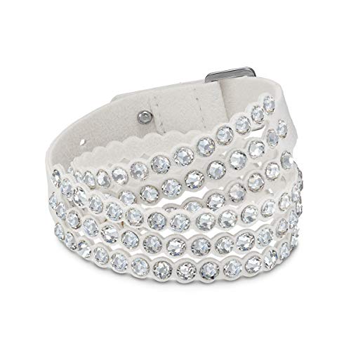 SWAROVSKI Women's Leather Look Crystal Power Bracelet Collection - JOY2ESpree