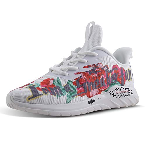 Soulsfeng Mens Running Shoes Mesh Breathable Lightweight Cushioning Training Athletic Sneakers