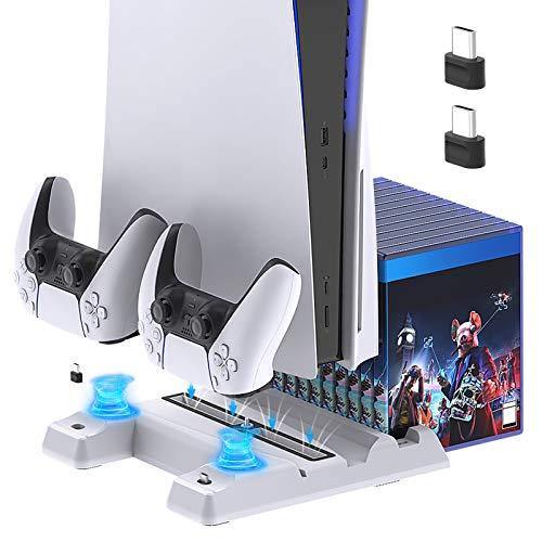 Vertical Stand with Cooling Fan for PS5 Console and Playstation 5 Digital Edition - JOY2ESpree