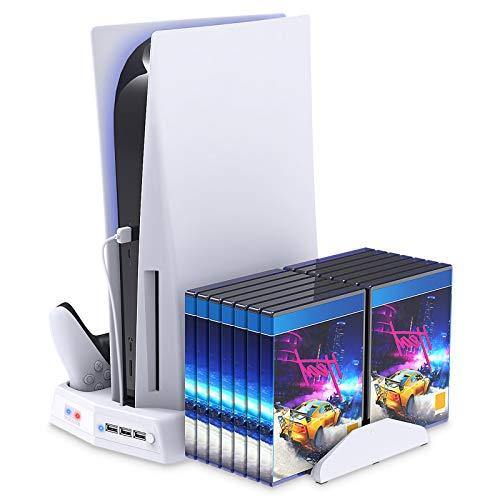 Vertical Stand for Playstation 5 with Cooling Fan Charging Station - JOY2ESpree