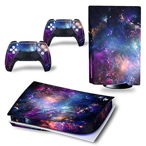 DOMILINA PS5 Skin Stickers, Full Body Vinyl Decal Cover for Playstation 5 Disk Edition Console & Controllers - Dancing Fire - JOY2ESpree