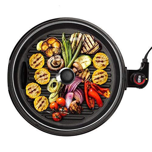 Elite Gourmet Smokeless Indoor Electric BBQ Grill with Glass Lid Dishwasher Safe - JOY2ESpree