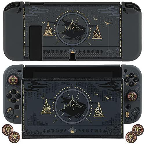 Dockable Case for Nintendo Switch, Protective Case Cover for Joy-Con Controllers with 4 Thumb Grips & Switch Base Cover (Monster Hunter Rise) - JOY2ESpree