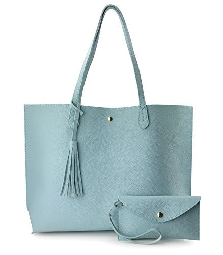 Minimalist Clean Cut Pebbled Faux Leather Tote Womens Shoulder Handbag