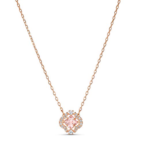 SWAROVSKI Women's Sparkling Dance Clover Jewelry Collection, Rose Gold Tone Finish, Pink Crystals, Clear Crystals - JOY2ESpree