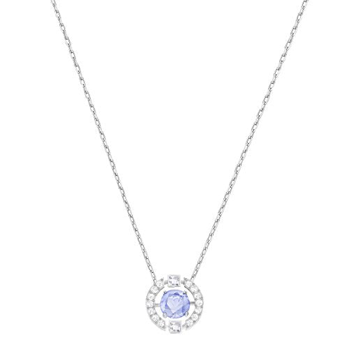 SWAROVSKI Women's Sparkling Dance Round Jewelry Collection, Rhodium Finish, Blue Crystals, Clear Crystals - JOY2ESpree