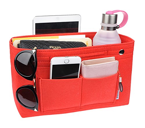 Vercord Felt Tote Handbag Purse Pocketbook Organizer Insert Divider Shaper Bag in Bag