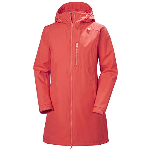 Helly-Hansen Women's Long Belfast Waterproof Windproof Breathable Raincoat Jacket With Hood