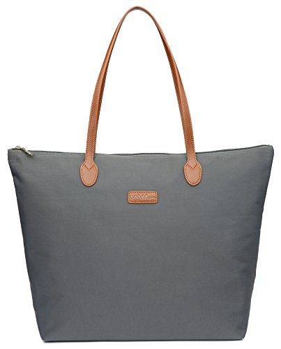 NNEE Water Resistant Light Weight Nylon Tote Bag Handbag