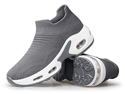 PDBQ Women's Walking Shoes Sock Sneakers Mesh Slip On Air Cushion Nurse Shoes Platform Loafers Breathable Lightweight Comfortable Socks Shoes