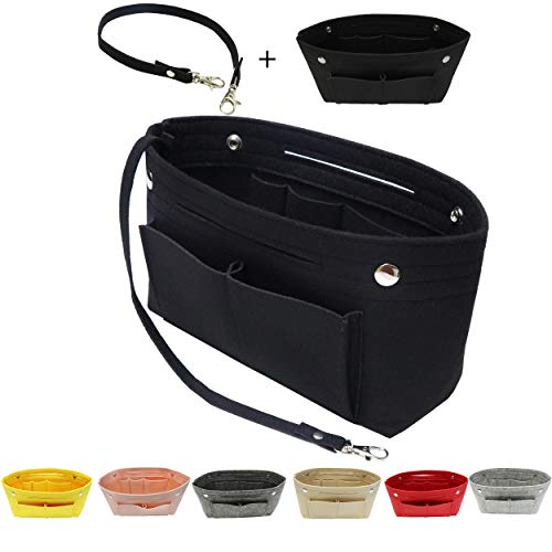 MISIXILE Felt Purse Organizer Insert Handbag Organizer,Tote Bag in Bag Organizer Fits Speedy Neverfull with Handles Keychain