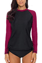 
                        
                          將圖片載入圖庫檢視器 CharmLeaks Women's Long Sleeve Rashguard UPF 50 Sun Protection Swimsuit Top Striped Swim Shirts
                        
                      
