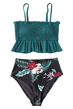 
                        
                          Muat gambar ke penampil Galeri, CUPSHE Women's High Waist Bikini Swimsuit Ruffle Smock Floral Print Two Piece Bathing Suit
                        
                      