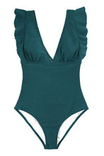 
                        
                          गैलरी व्यूवर में इमेज लोड करें, CUPSHE Women's One Piece Swimsuit V Neck Ruched Ruffle Shoulder Swimwear Bathing Suits
                        
                      